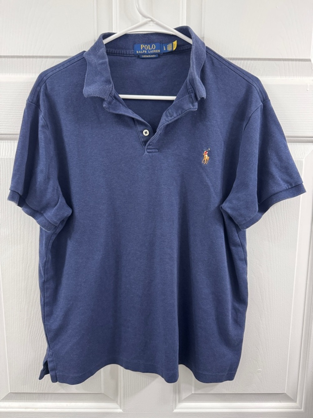 Polo by Ralph Lauren Indigo Short Sleeve Polo with Yellow Pony